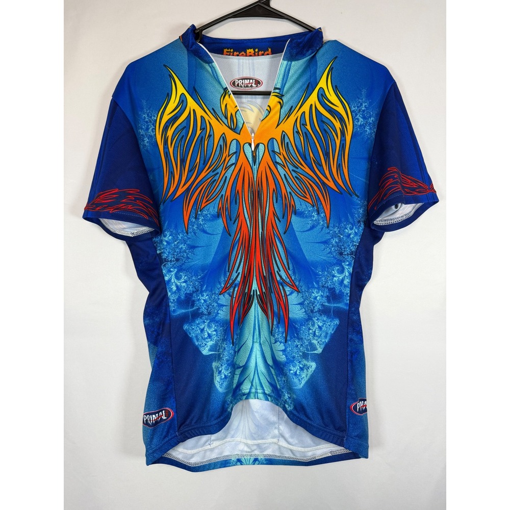 Primal Wear FireBird Cycling Jersey Womens Large Blue Phoenix Made in USA
